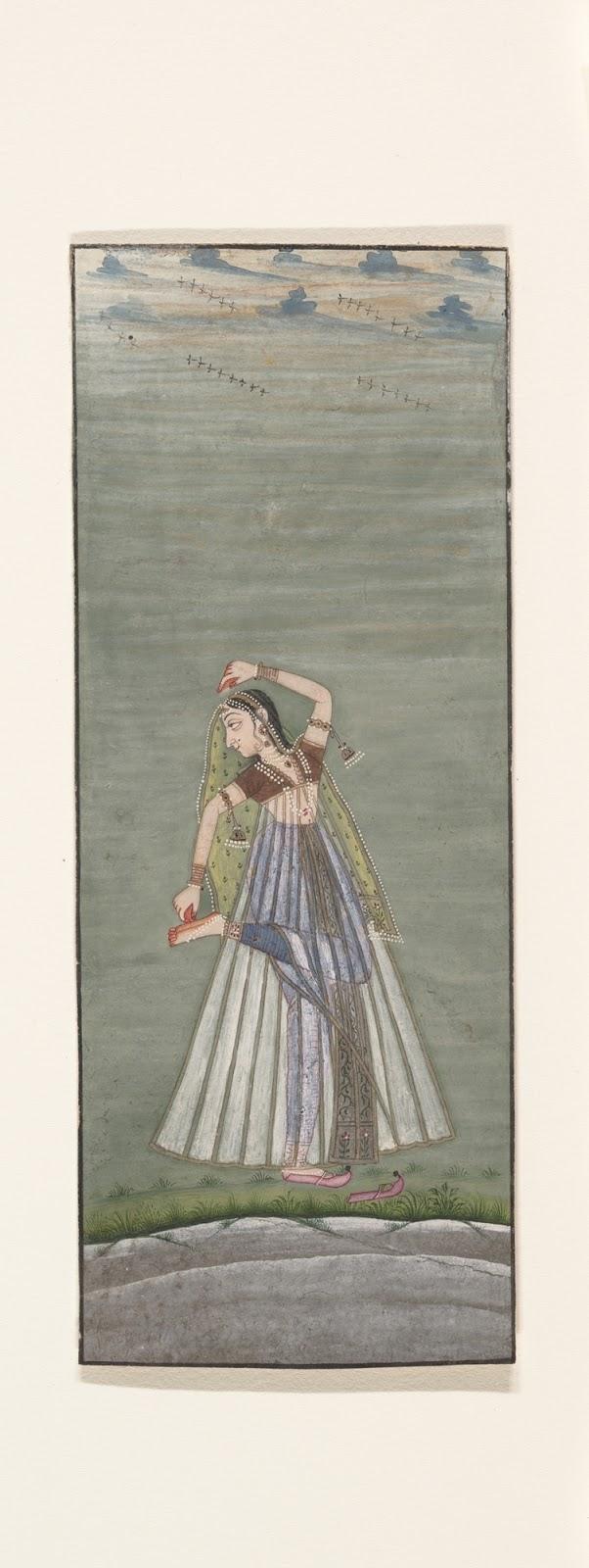 A Lady Applying Henna to Her Raised Foot - Rajasthan, Bikaner, c1725