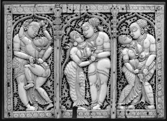 Erotic Panel Made of Ivory - 17th Century