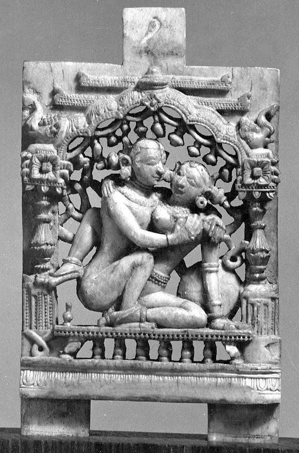 Ivory Plaque with Mithuna (Loving Couple) - 14th Century India