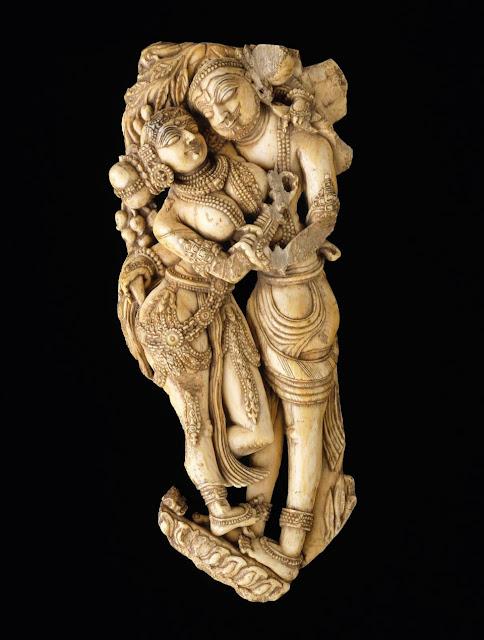 Ivory Sculpture of Lovers, Orissa India - 13th Century