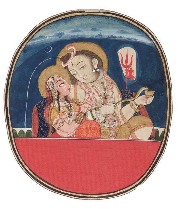 Shiva and Parvati - Rajput Painting. late 18th - early 19th century