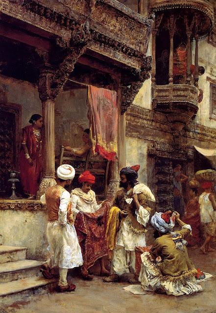 The Silk Merchants - Oil Painting by American Artist Edwin Lord Weeks