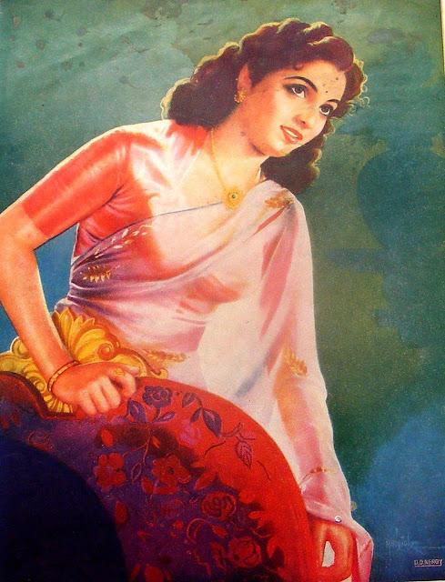 Vintage Print of an Indian Actress - India c1940's-50's